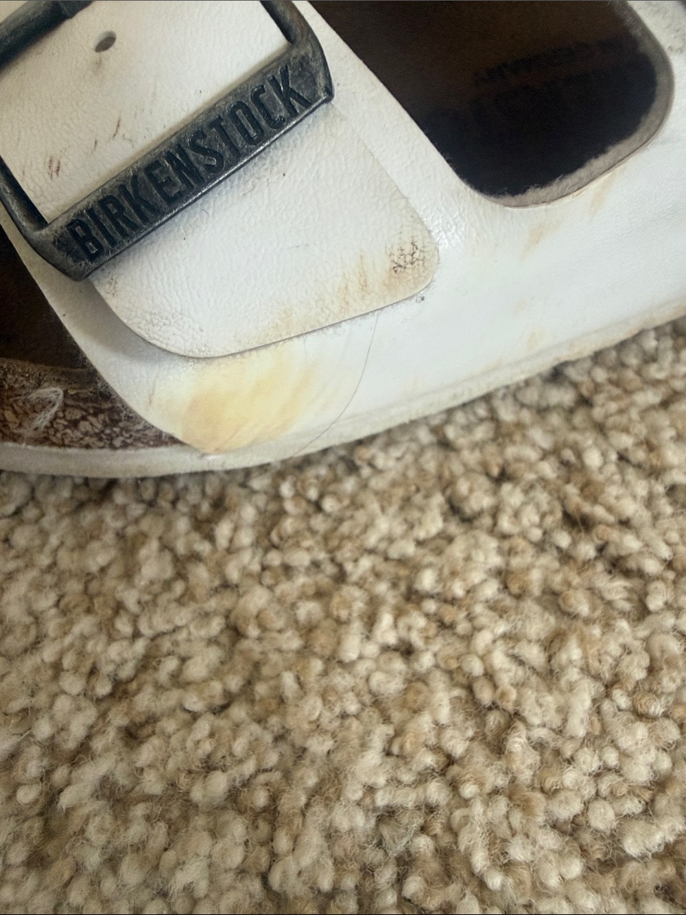 White Birkenstock Double-Buckle Slide Sandals size 40/9-9.5 - Picture 4 of 5